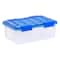 IRIS® WeatherPro™ 16qt. Clear Heavy Duty Plastic Storage Bin with Blue Lid